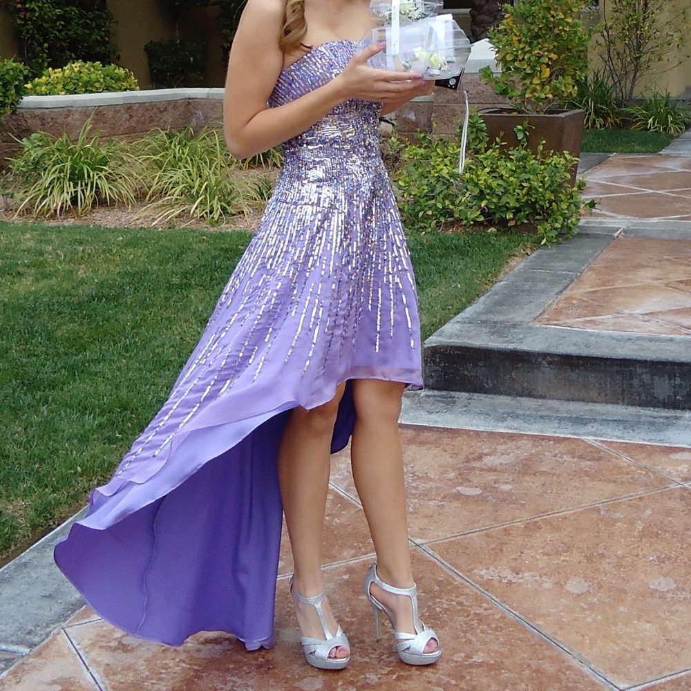 Sherri Hill Lavender High Low Dress